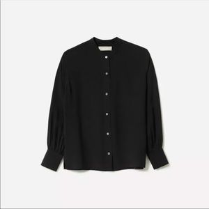 Everlane The Clean Silk Blouson Shirt Black Size 00